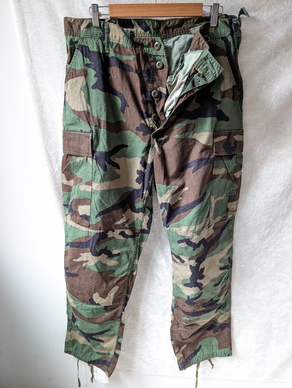 American Apparel Inc Military Trouser Woodland Hot Weather Camo 50% Nylon 50% Co